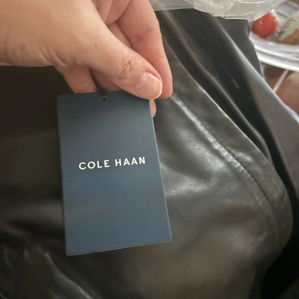 Cole Haan Women's Black Leather Jacket - Picture 7 of 8